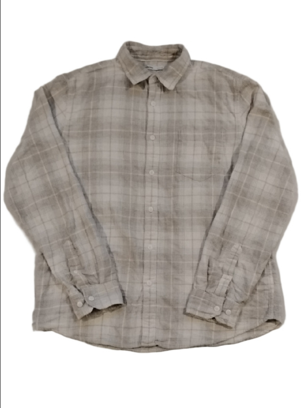 3/$20 Sonoma Men's Light Beige Plaid Button-Down Shirt